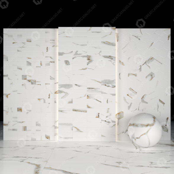 Fliese Statuario Gold Marble 3D-Modell