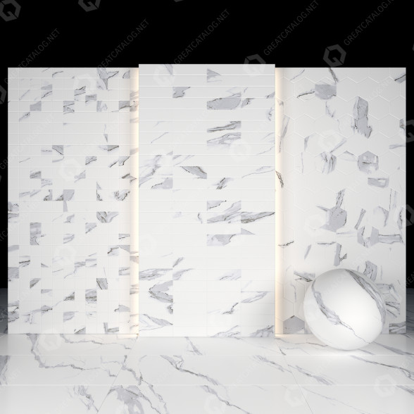 Плитка Statuario Hexa Marble 3D модель