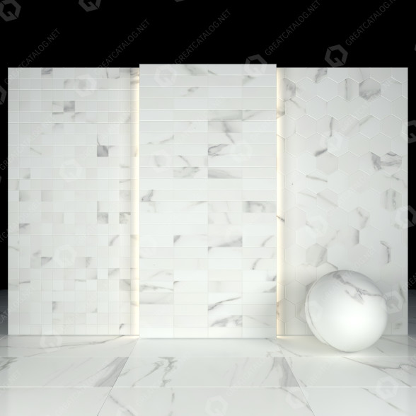 Плитка Afyon White Marble 01 3D модель