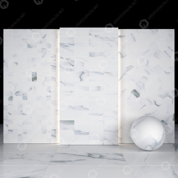 Плитка Borghini White Marble 01 3D модель