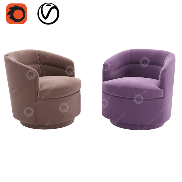 Кресло West Elm Viv Swivel 3D модель