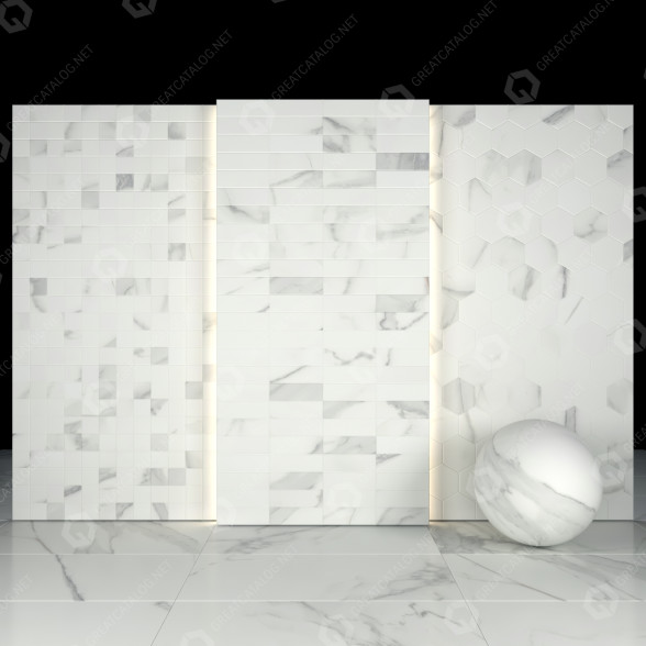 Fliese Afyon White Marble 02 3D-Modell