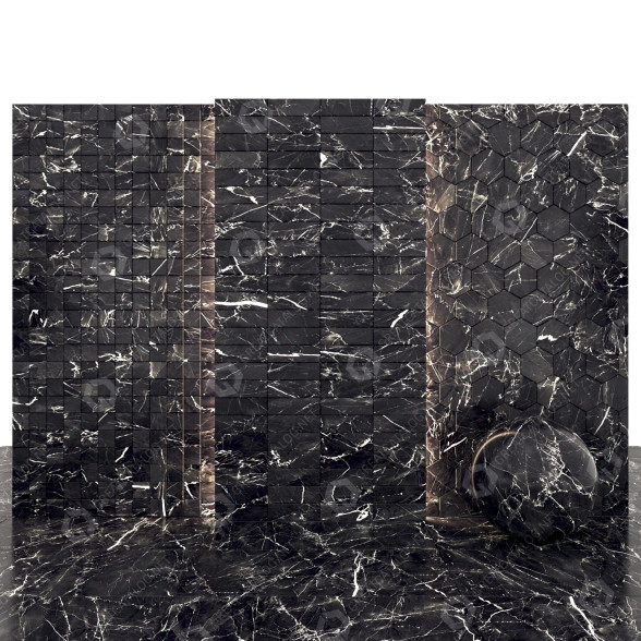 Carrelage Gray Black Marble 02 modèle 3D
