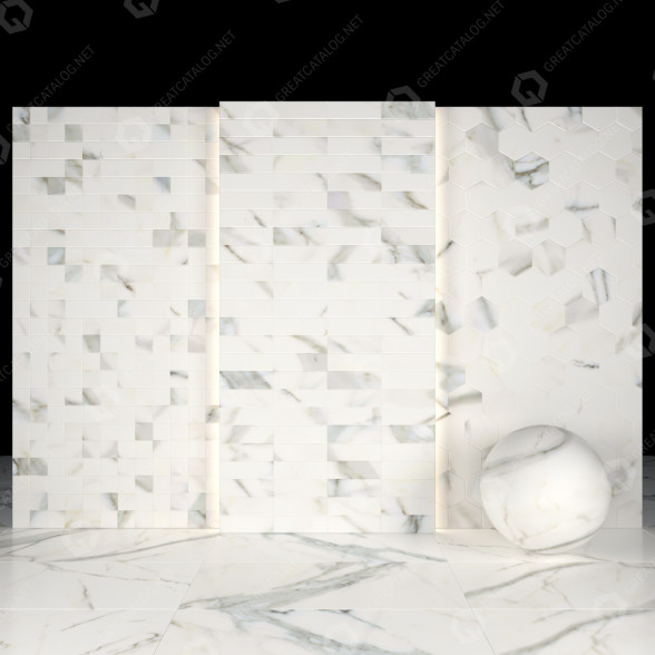 Carrelage Talky White Marble modèle 3D