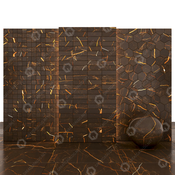 Плитка Dark Golden Laurent 01 3D модель