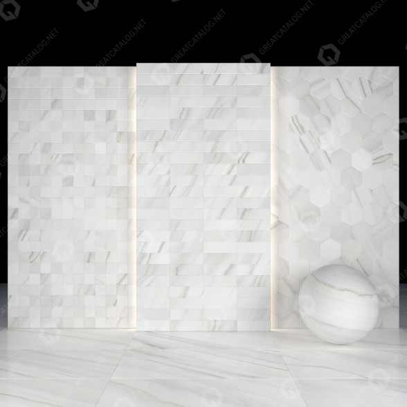 Плитка White Lasa Marble 01 3D модель