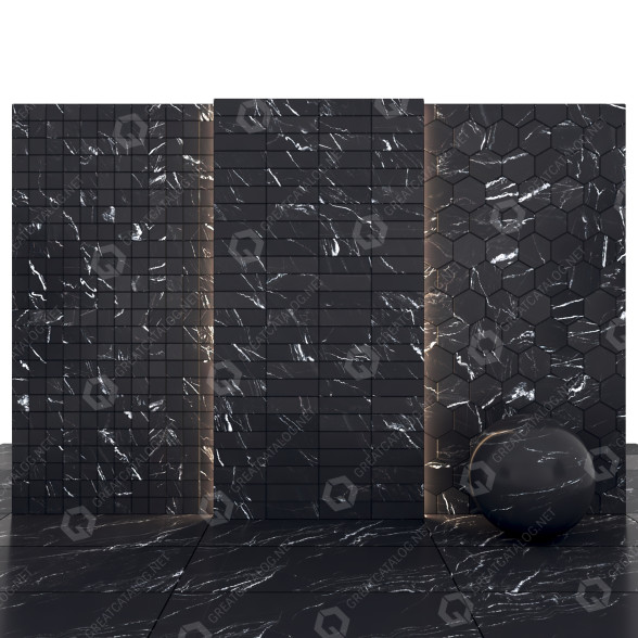 Плитка Black Moonlight Marble 02 3D модель