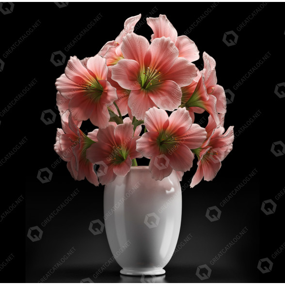 Blumenstrauß Amaryllis Rosa 3D-Modell