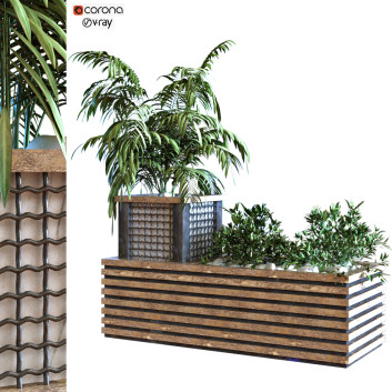 Doniczka  Plant in Box Set 114 Model 3D