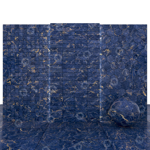 Fliese Dimond Blue Marble 3D-Modell