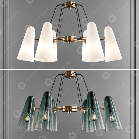 Lámpara de araña Team Brass Loon Modelo 3D