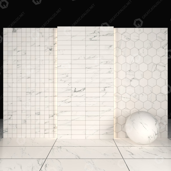 Плитка White Statuary Marble 3D модель