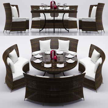 Стіл та дивани Rattan Dining Set 2
