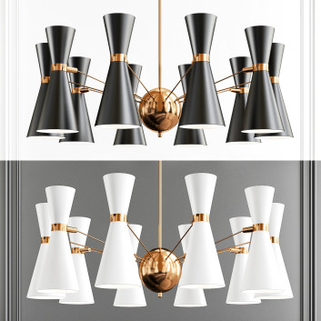 Lámpara de araña  Nordic Moderne Kroonluchter Verlichting Woonkamer Modelo 3D