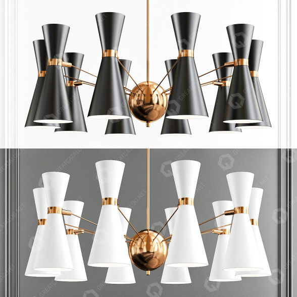 Люстра Nordic Moderne Kroonluchter Verlichting Woonkamer 3D модель
