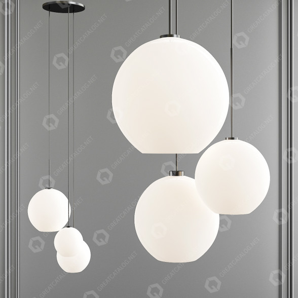 Підвісний світильник West Elm Sculptural Glass 3-Light Globe 3D модель