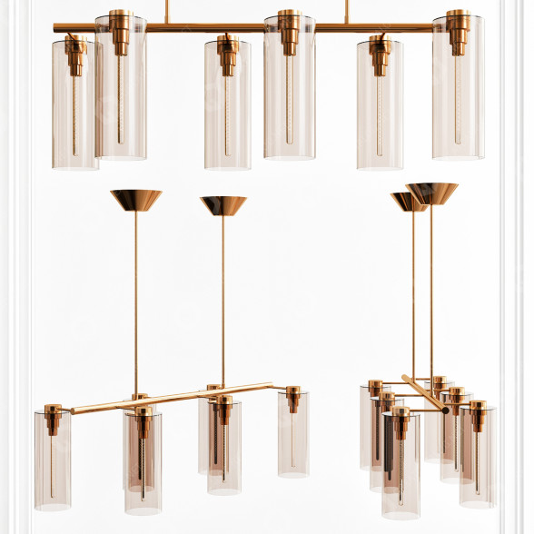Люстра West Elm Glass Cylinder 3D модель