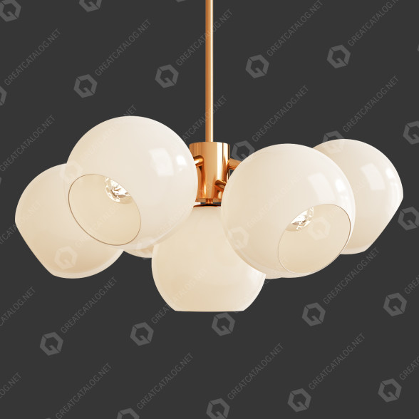 Люстра West Elm Staggered Glass 9-Light - Milk 3D модель