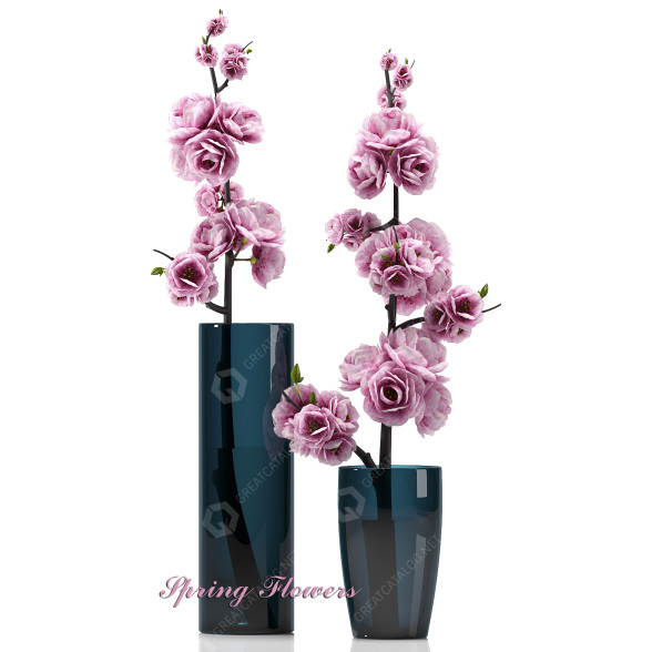 Vasen und Pflanzen Spring Flowers 3D-Modell