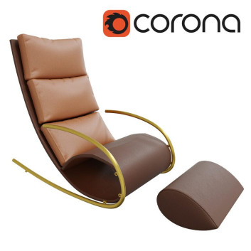 Крісло та пуф  Sagamy Brown 3D модель