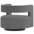 Fauteuil LexMod Spin Cutaway Performance Velvet Swivel Gray and Blue - Anor3D