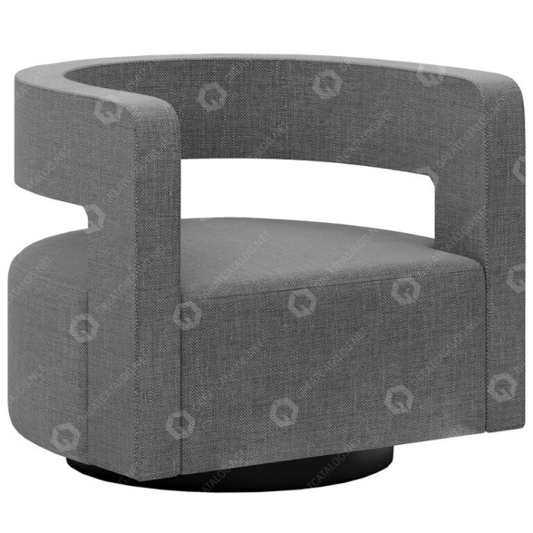 Fauteuil LexMod Spin Cutaway Performance Velvet Swivel Gray and Blue modèle 3D