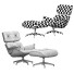 Fotel i pufa Lounge Mid Century - Anor3D