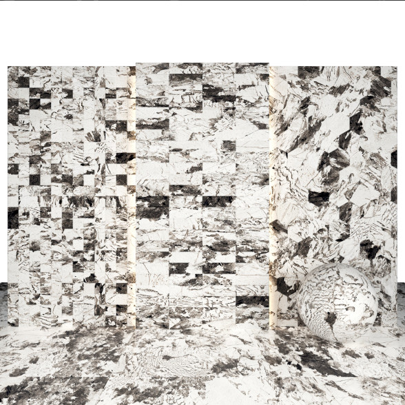 Tile Lotus White Marble 3D model