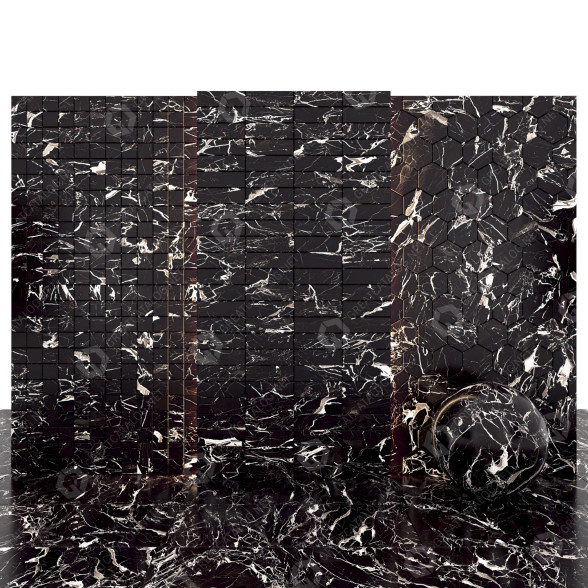 Fliese Court Black Marble 3D-Modell