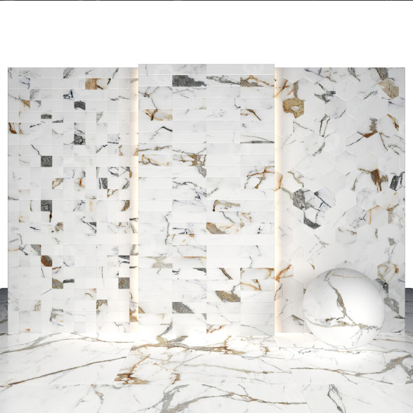 Płytka Origines Gold Marble 01 model 3D