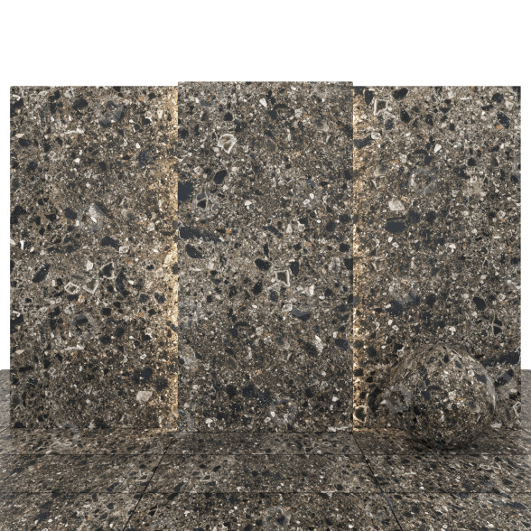Tile Terrazzo Black Stone 3D model