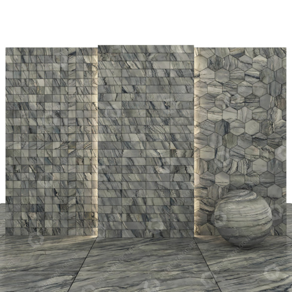 Carrelage Platinum Gray Marble modèle 3D