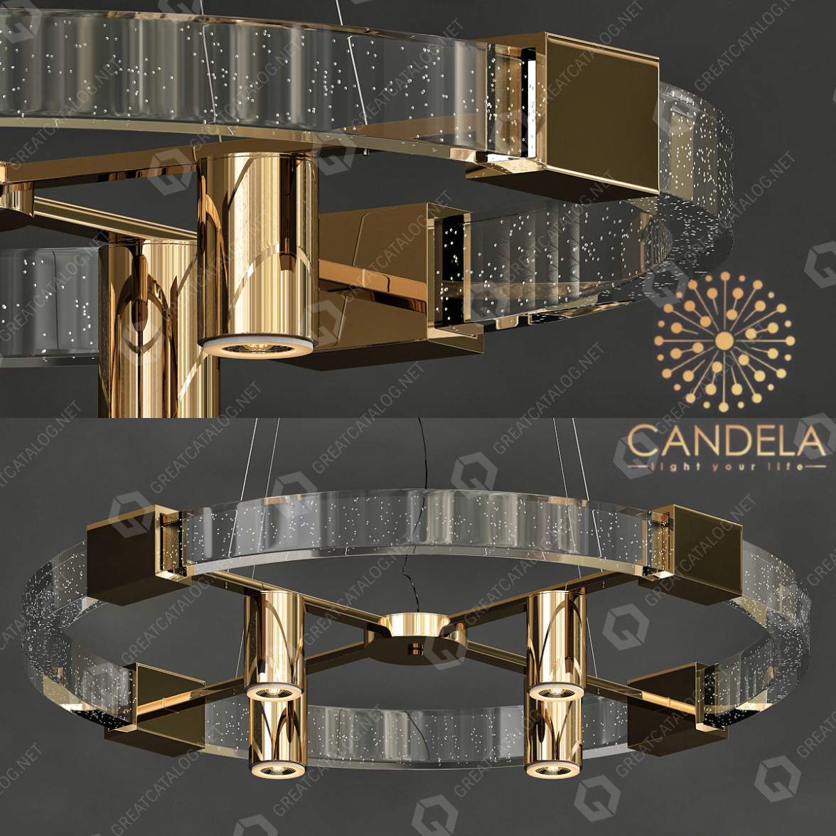 Chandelier Candela Gold 007 3D model GreatCatalog 19565