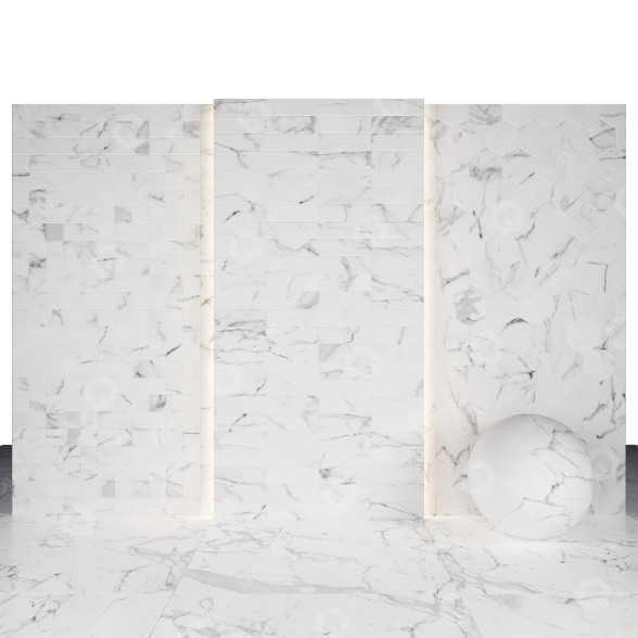 Fliese Carrara White Marble 05 3D-Modell