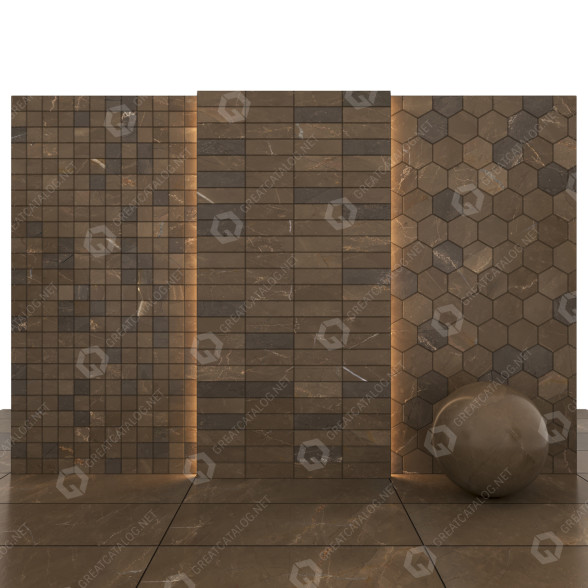 Плитка Pulpis Brown Marble 01 3D модель