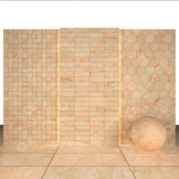 Fliese Cream Marble 02 3D-Modell