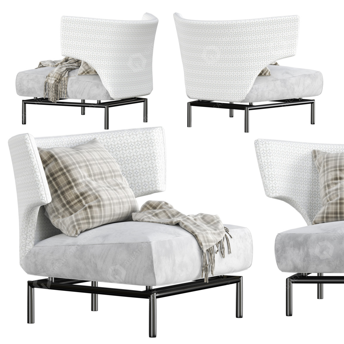 Ikea Ps 2017 Corner Chair Armchair Erba Abbraccio 3D Model