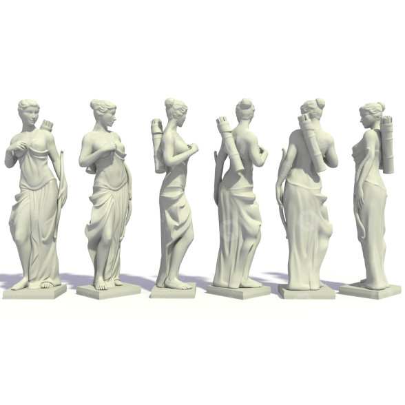 Statuette Girl Archer 3D model