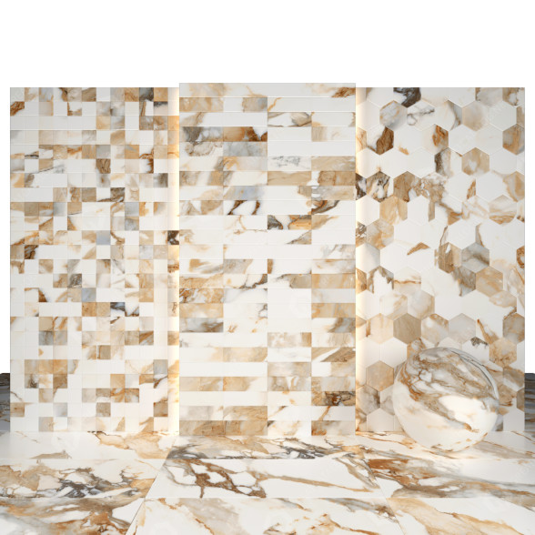 Fliese Paonazzo Gold Marble 02 3D-Modell