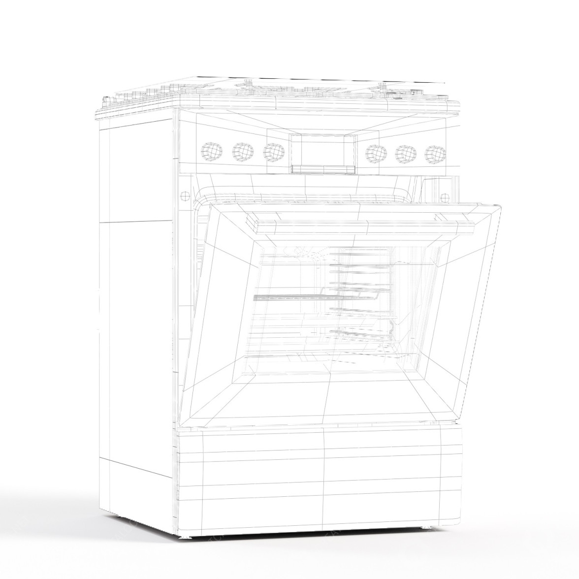 Stove Bosch HXS59AI50Q 3D model GreatCatalog 1450