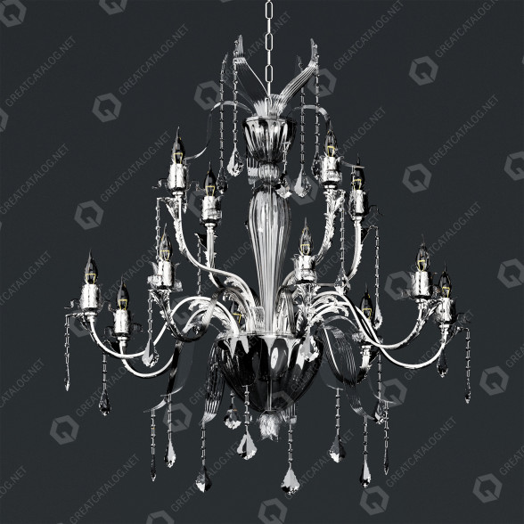 Żyrandol IPM Light 1845/CH12/AV/TR model 3D