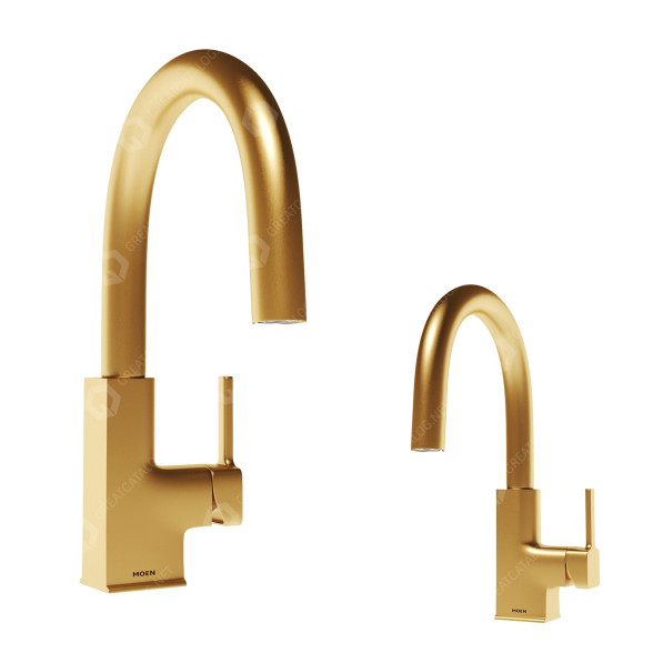 Смеситель Moen Align Brushed Gold One-Handle High Arc Pulldown 3D модель