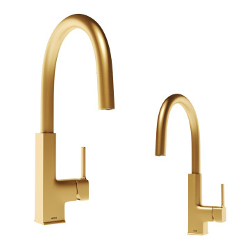 Змішувач Moen STo Brushed Gold One-Handle High Arc Pulldown 3D модель