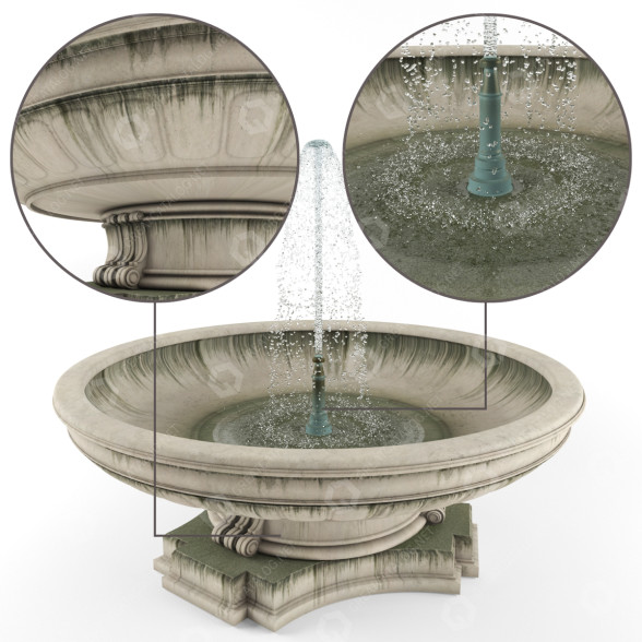 Фонтан Stone Bowl 3D модель
