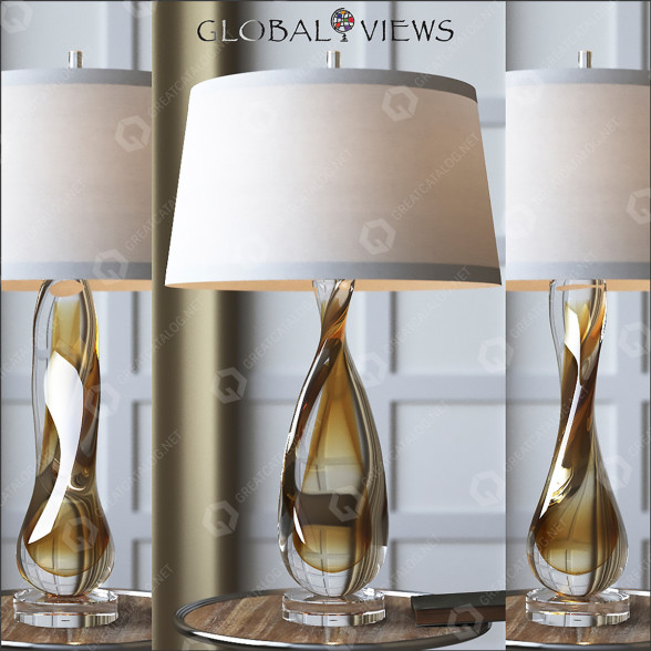 Lámpara de mesa Global Views Amber Twisted Modelo 3D