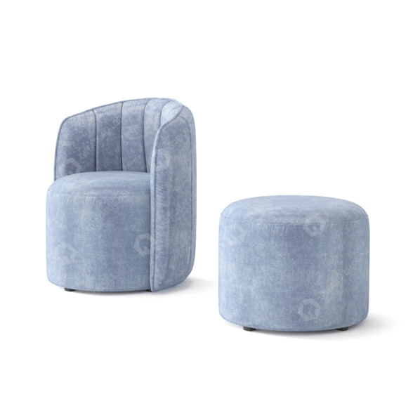 Fauteuil et Pouf Blest Vittoria modèle 3D