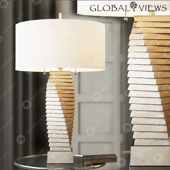 Table Lamp Global Views Twisted Marble 3D model