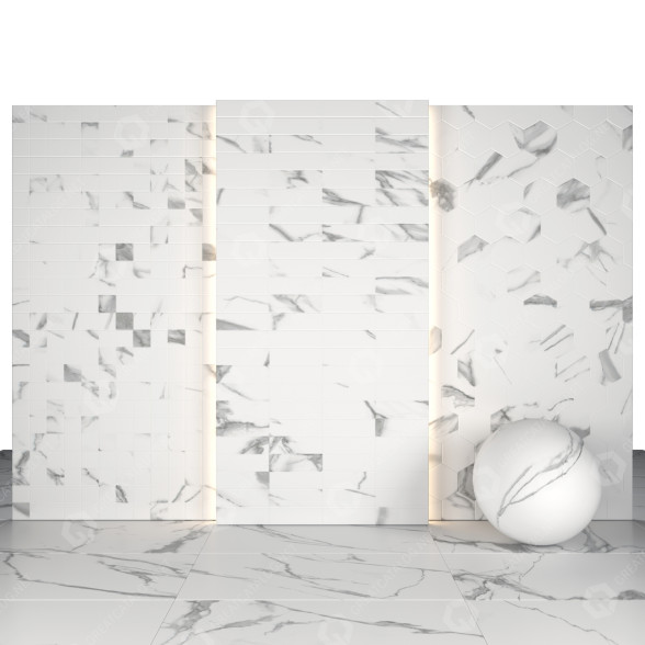 Плитка Nil White Marble 01 3D модель