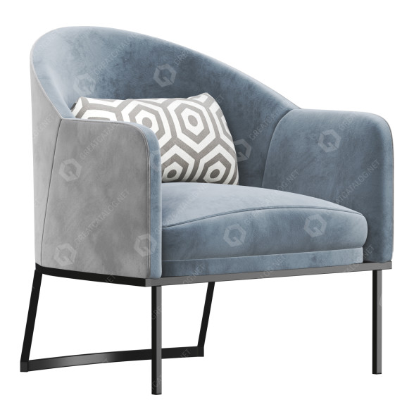 Sessel CPRN Homood Gray and Ivory 3D-Modell