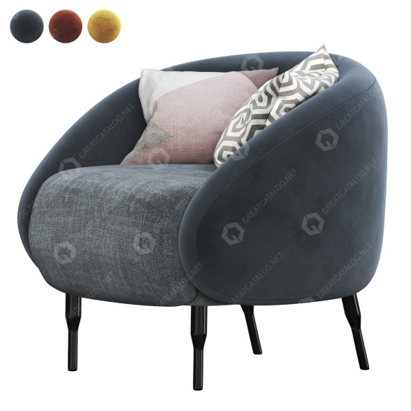 Sessel Bump Black by L'Abbate 3D-Modell